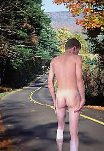 David Steckel naked on road