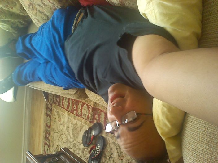 laying on my couch horny