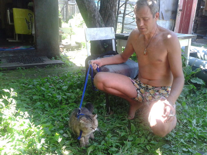 на даче
