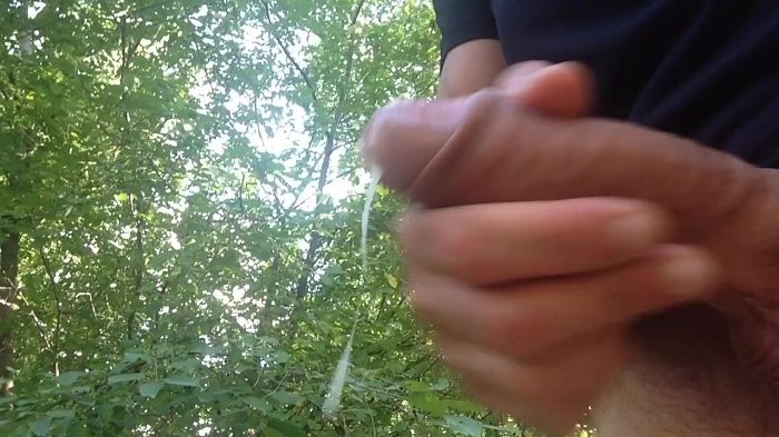 My big cum shot in the woods hmmmm