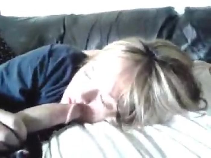 Candi loves to suck my huge cock while watching our own